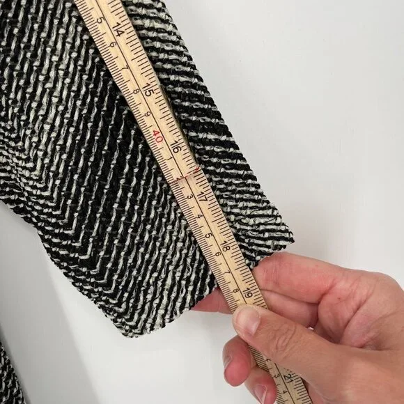 Chicos Travelers Chevron Print Mesh Open Cardigan Size L Black White Lightweight - Picture 10 of 11
